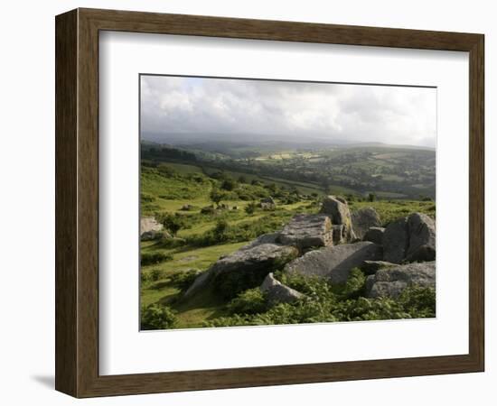 Dartmoor, View Southeast from Bonehill Rocks, Devon, England, United Kingdom, Europe-Lomax David-Framed Photographic Print