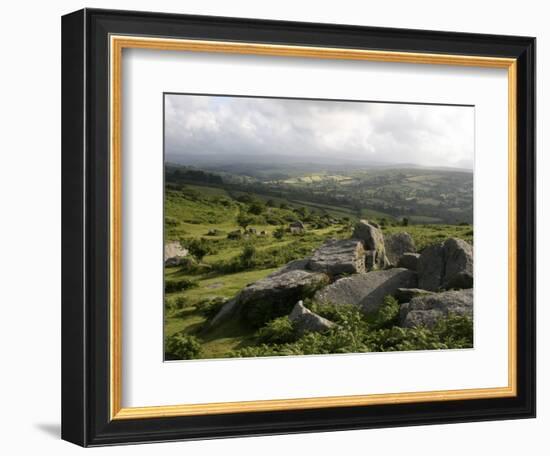 Dartmoor, View Southeast from Bonehill Rocks, Devon, England, United Kingdom, Europe-Lomax David-Framed Photographic Print