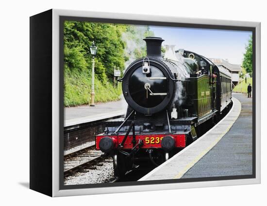 Dartmouth and Paignton Railway, Kingswear Station, Dartmouth, Devon, England, United Kingdom, Europ-David Hughes-Framed Premier Image Canvas