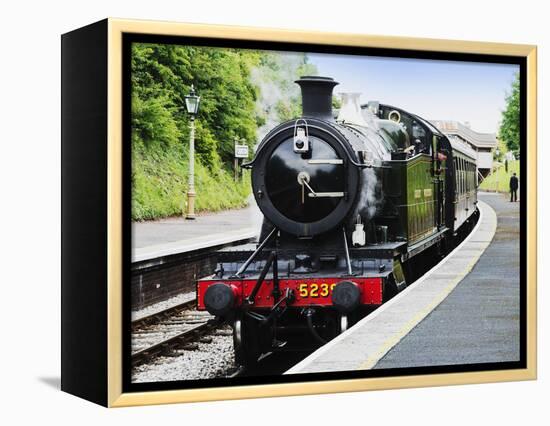 Dartmouth and Paignton Railway, Kingswear Station, Dartmouth, Devon, England, United Kingdom, Europ-David Hughes-Framed Premier Image Canvas