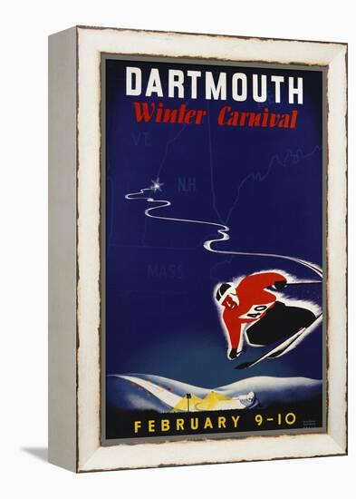 Dartmouth Winter Carnival Poster-John Ryland Scotford-Framed Premier Image Canvas