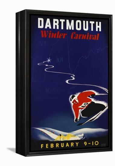 Dartmouth Winter Carnival Poster-John Ryland Scotford-Framed Premier Image Canvas