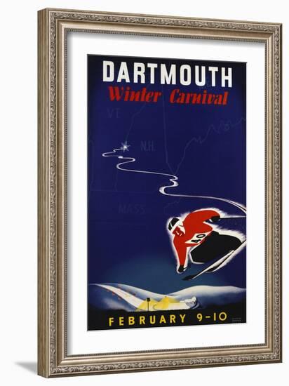 Dartmouth Winter Carnival Poster-John Ryland Scotford-Framed Giclee Print