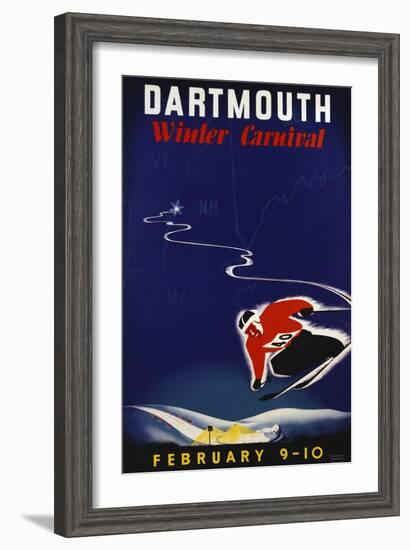 Dartmouth Winter Carnival Poster-John Ryland Scotford-Framed Giclee Print