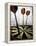 Darts on a Dartboard with Stock Figures in the Background-null-Framed Premier Image Canvas