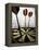 Darts on a Dartboard with Stock Figures in the Background-null-Framed Premier Image Canvas