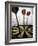 Darts on a Dartboard with Stock Figures in the Background-null-Framed Photographic Print