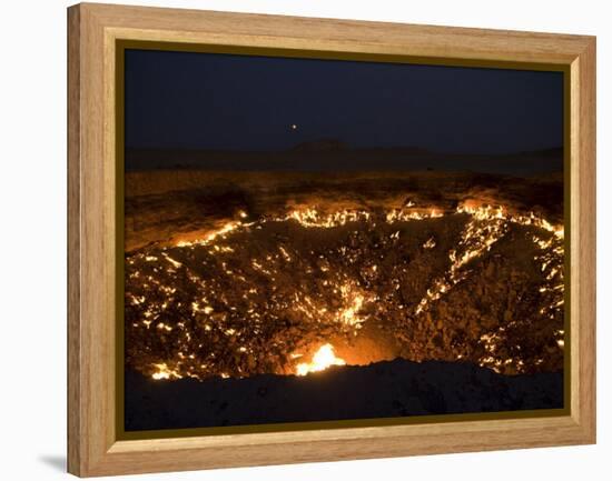 Darvaza Gas Crater in the Karakol Desert, Turkmenistan, Central Asia, Asia-Michael Runkel-Framed Premier Image Canvas