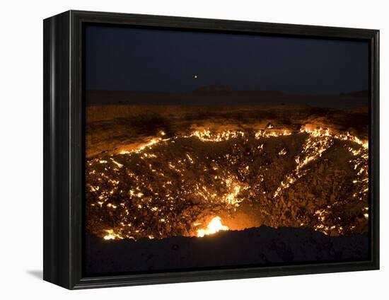 Darvaza Gas Crater in the Karakol Desert, Turkmenistan, Central Asia, Asia-Michael Runkel-Framed Premier Image Canvas