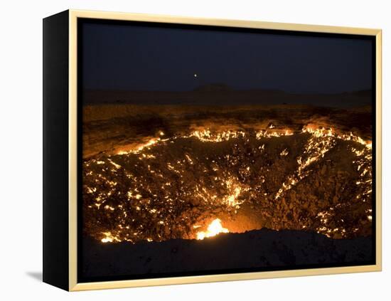Darvaza Gas Crater in the Karakol Desert, Turkmenistan, Central Asia, Asia-Michael Runkel-Framed Premier Image Canvas