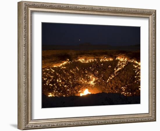 Darvaza Gas Crater in the Karakol Desert, Turkmenistan, Central Asia, Asia-Michael Runkel-Framed Photographic Print