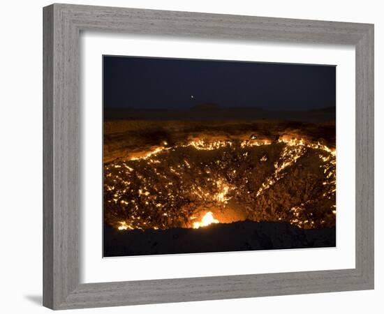 Darvaza Gas Crater in the Karakol Desert, Turkmenistan, Central Asia, Asia-Michael Runkel-Framed Photographic Print