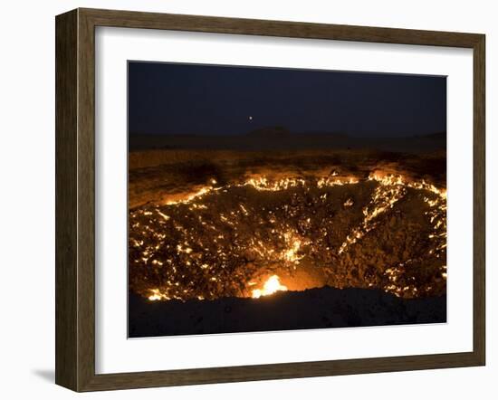 Darvaza Gas Crater in the Karakol Desert, Turkmenistan, Central Asia, Asia-Michael Runkel-Framed Photographic Print