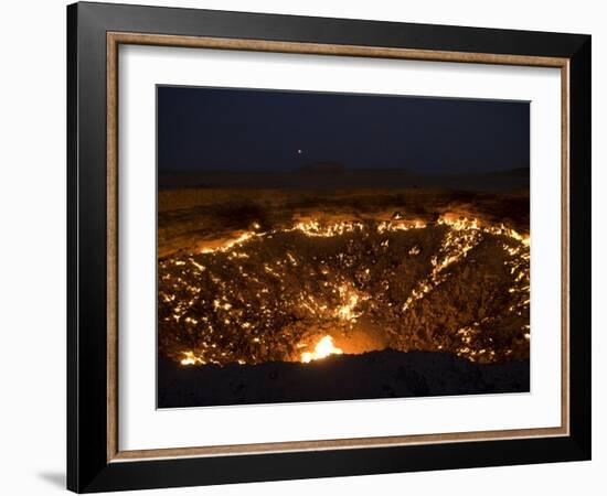 Darvaza Gas Crater in the Karakol Desert, Turkmenistan, Central Asia, Asia-Michael Runkel-Framed Photographic Print