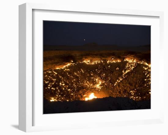 Darvaza Gas Crater in the Karakol Desert, Turkmenistan, Central Asia, Asia-Michael Runkel-Framed Photographic Print