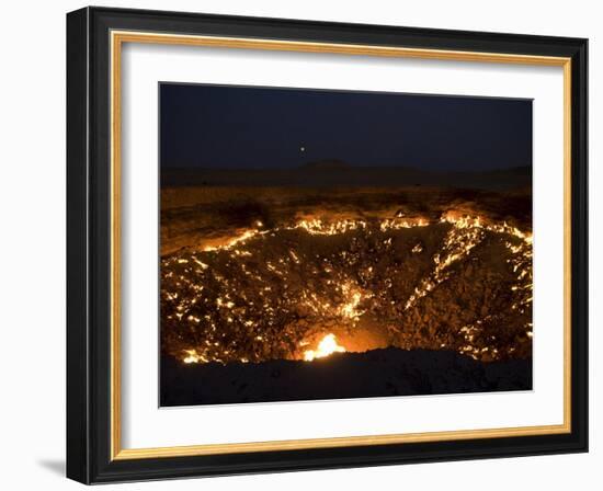 Darvaza Gas Crater in the Karakol Desert, Turkmenistan, Central Asia, Asia-Michael Runkel-Framed Photographic Print