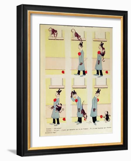 Darwin's Theory in Reverse, the Monkey's Descent from Man, 1901-Benjamin Rabier-Framed Giclee Print