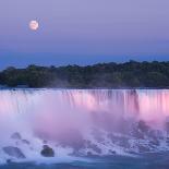 Usa, New York, Moon over American Falls at Dusk-Darwin Wiggett-Framed Premier Image Canvas