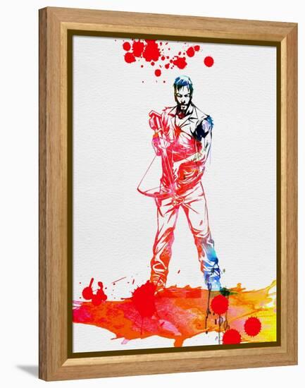 Daryl Dixon Watercolor-Lora Feldman-Framed Stretched Canvas