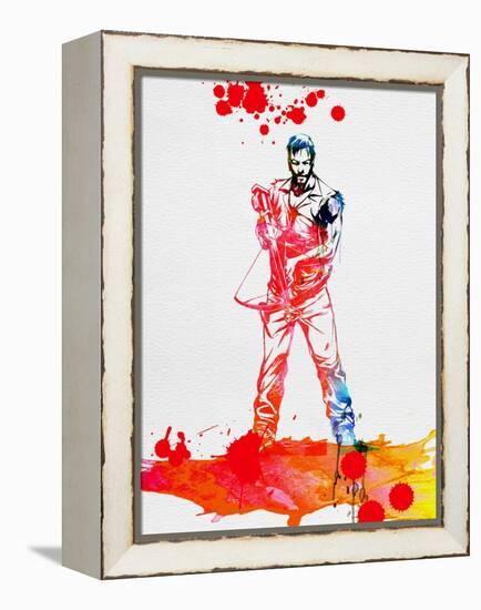 Daryl Dixon Watercolor-Lora Feldman-Framed Stretched Canvas