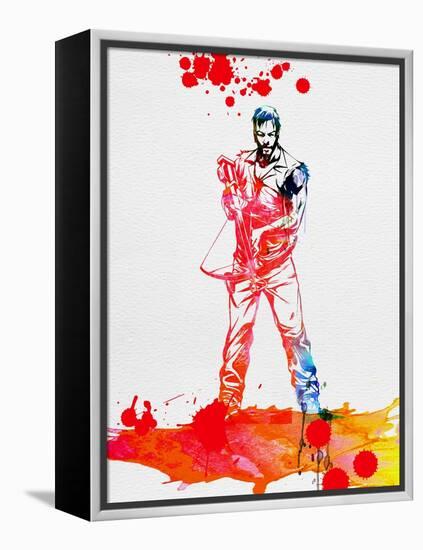 Daryl Dixon Watercolor-Lora Feldman-Framed Stretched Canvas