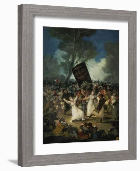 Das Begraebnis Der Sardine. Karnevalsszene, um 1812/1819-Francisco de Goya-Framed Giclee Print