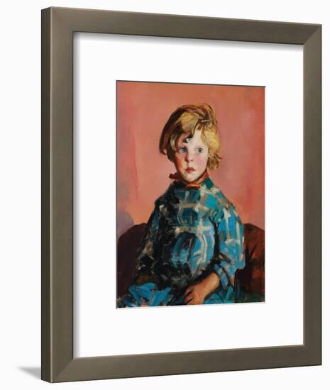 Das blau karierte Kleid (The blue plaid dress). 1927-Robert Henri-Framed Giclee Print