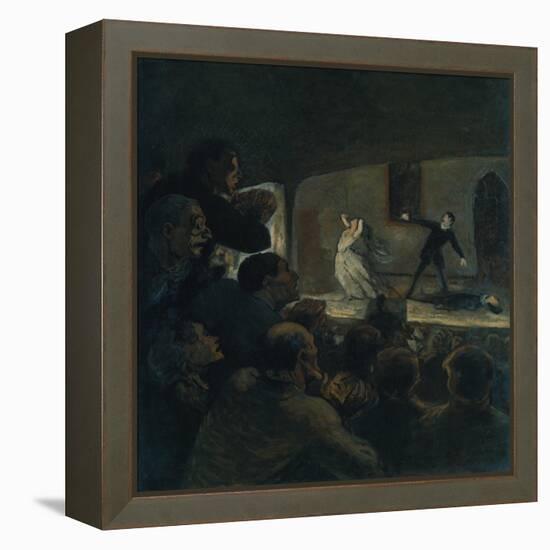 Das Drama. Gegen 1860-Honoré Daumier-Framed Premier Image Canvas