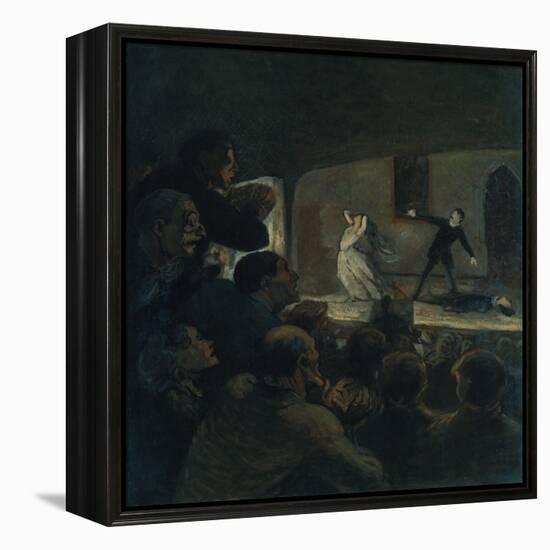 Das Drama. Gegen 1860-Honoré Daumier-Framed Premier Image Canvas