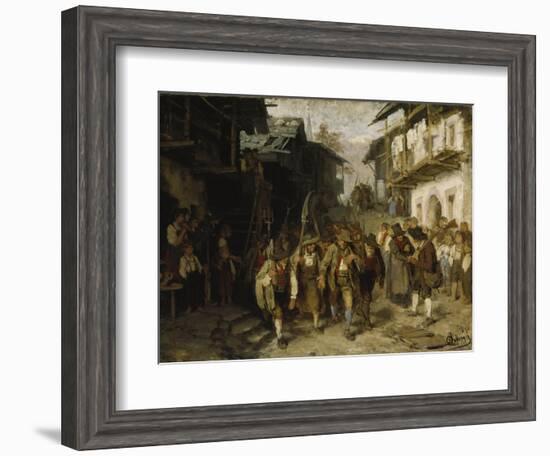 Das Letzte Aufgebot. (Skizze), 1872-Franz Von Defregger-Framed Giclee Print