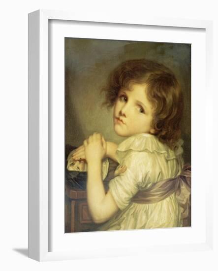 Das Mädchen mit der Puppe-Jean Baptiste Greuze-Framed Giclee Print