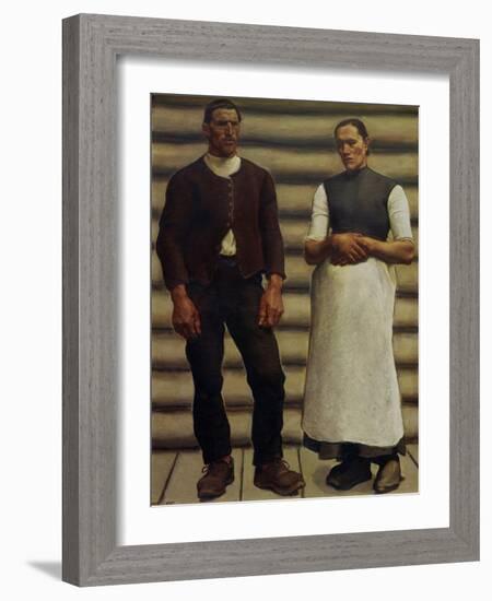 Das Menschenpaar - The human couple,1910.-Albin Egger-lienz-Framed Giclee Print
