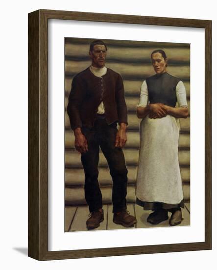 Das Menschenpaar - The human couple,1910.-Albin Egger-lienz-Framed Giclee Print