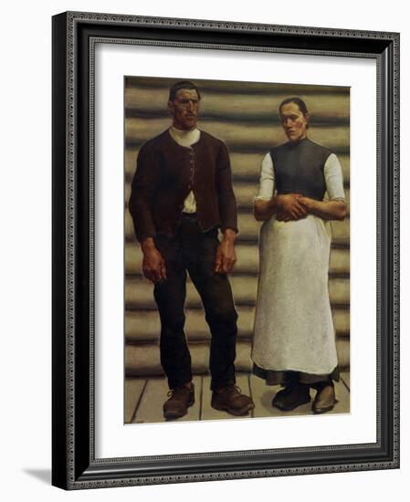 Das Menschenpaar - The human couple,1910.-Albin Egger-lienz-Framed Giclee Print