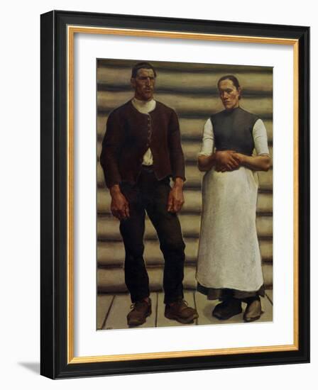 Das Menschenpaar - The human couple,1910.-Albin Egger-lienz-Framed Giclee Print