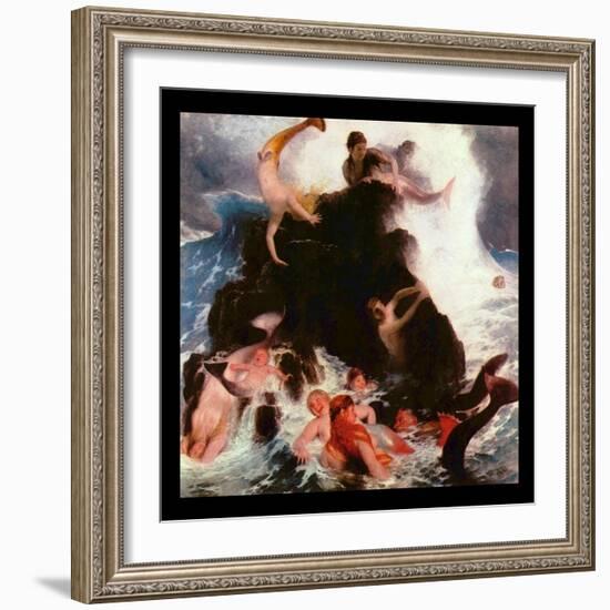 Das Spiel Der Najaden-Arnold Böcklin-Framed Art Print