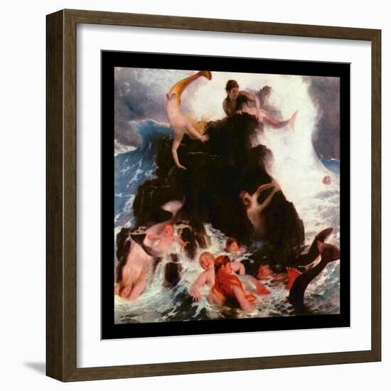 Das Spiel Der Najaden-Arnold Böcklin-Framed Art Print