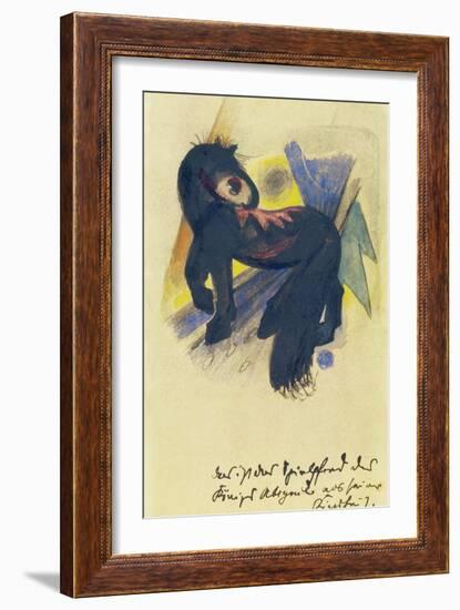 Das Spielpferd des Koenigs Abigail Aus Seiner Kindheit. Postkarte an Else Lasker-Schueler-Franz Marc-Framed Giclee Print