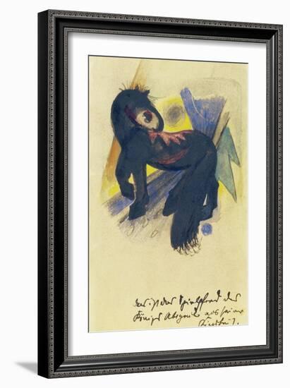 Das Spielpferd des Koenigs Abigail Aus Seiner Kindheit. Postkarte an Else Lasker-Schueler-Franz Marc-Framed Giclee Print