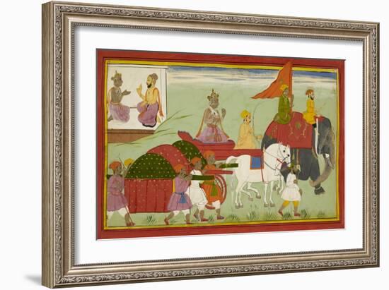 Dasaratha Sets Out For Anga-null-Framed Giclee Print