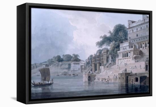 Dasasvamedha Ghat, Benares, Uttar Pradesh, C.1788-89 (Coloured Aquatint)-Thomas Daniell-Framed Premier Image Canvas