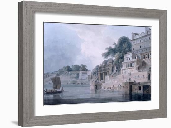 Dasasvamedha Ghat, Benares, Uttar Pradesh, C.1788-89 (Coloured Aquatint)-Thomas Daniell-Framed Giclee Print