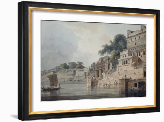 Dasasvamedha Ghat, Benares (Varanasi), Uttar Pradesh-Thomas & William Daniell-Framed Giclee Print