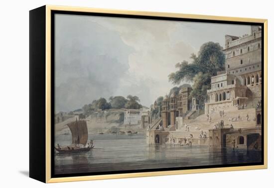 Dasasvamedha Ghat, Benares (Varanasi), Uttar Pradesh-Thomas & William Daniell-Framed Premier Image Canvas