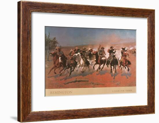 Dash For Timber-unknown Remington-Framed Art Print