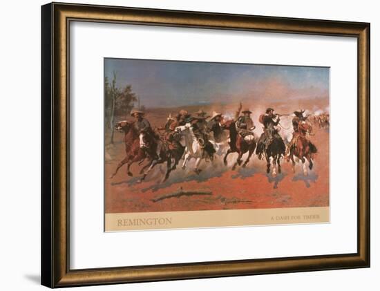 Dash For Timber-unknown Remington-Framed Art Print