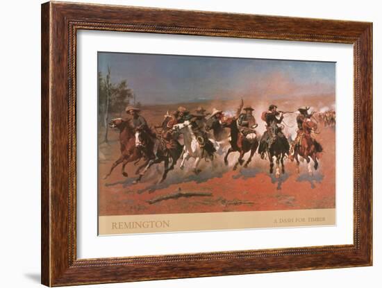 Dash For Timber-unknown Remington-Framed Art Print