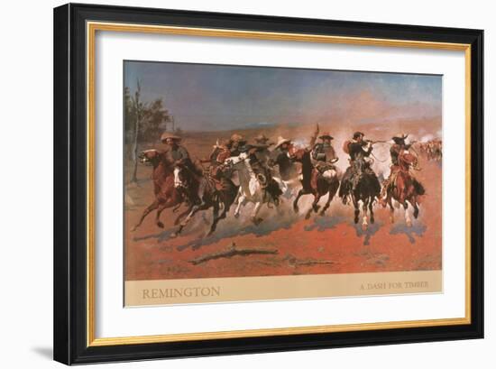 Dash For Timber-unknown Remington-Framed Art Print