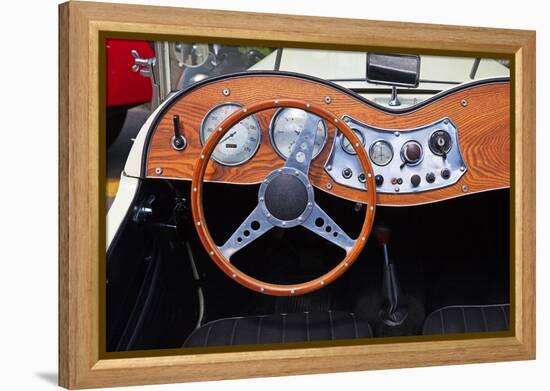 Dashboard of the Vintage Car-swisshippo-Framed Premier Image Canvas