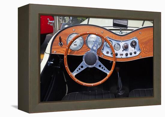 Dashboard of the Vintage Car-swisshippo-Framed Premier Image Canvas